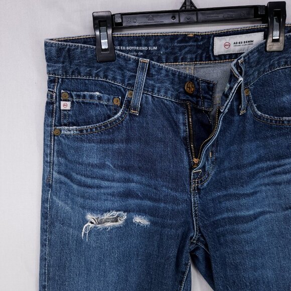 AG Adriano Goldschmied Jeans Women 25 Ex Boyfriend Slouchy Slim Distressed Denim - Picture 4 of 13